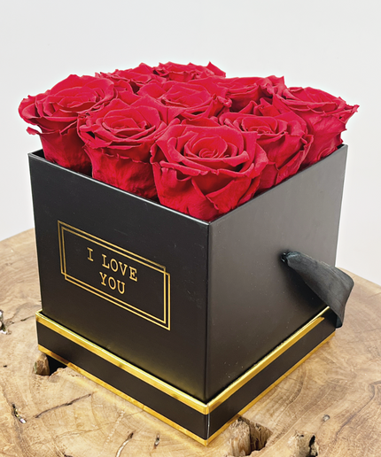 Luxe Longlife Rozenbox (9 rozen) - "rood"