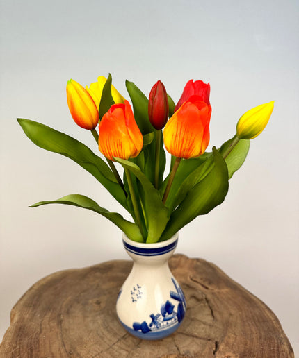 Kunst tulpen "Hollandse Pracht" - oranje/geel | 30cm