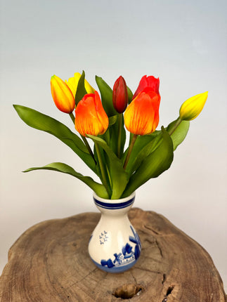 Kunst tulpen "Hollandse Pracht" - oranje/geel | 30cm