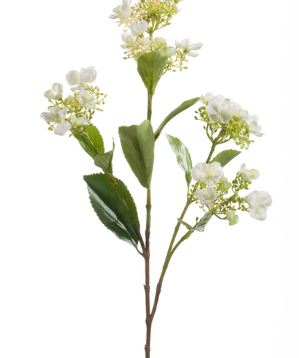 Zijden bloem "Hydrangea" Spray Cream | 75cm