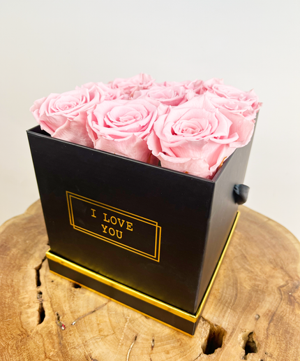 Luxe Longlife Rozenbox (9 rozen) - "roze"