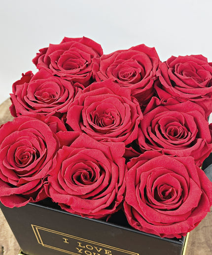 Luxe Longlife Rozenbox (9 rozen) - "rood"