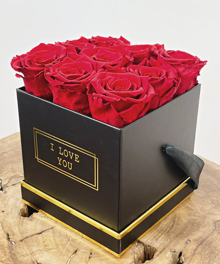 Luxe Longlife Rozenbox (9 rozen) - "rood"