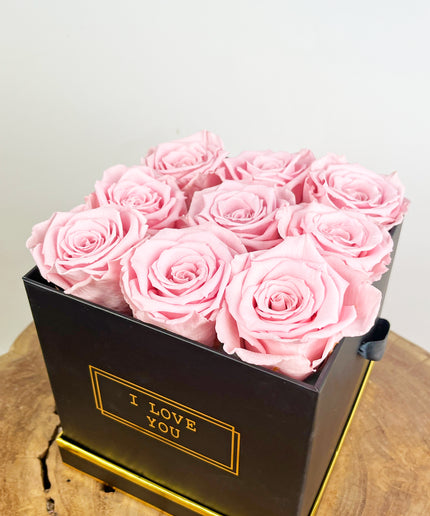 Luxe Longlife Rozenbox (9 rozen) - "roze"