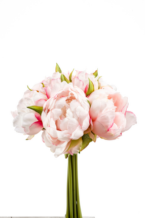 Zijden bloem "Peony" bundle light pink | 24cm