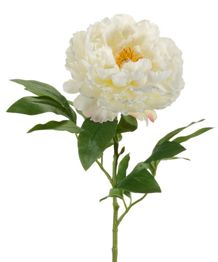 Zijden bloem "Peony" Spray Cream | 65cm