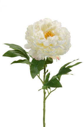 Zijden bloem "Peony" Spray Cream | 65cm