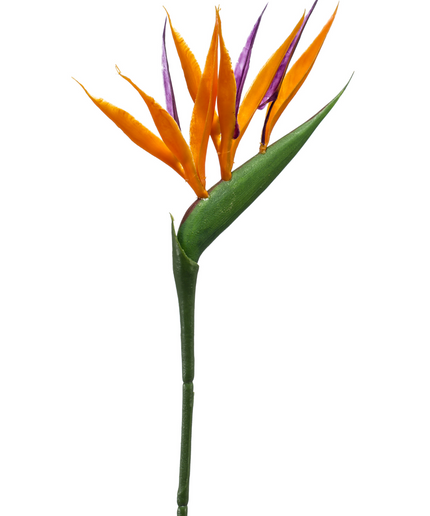 Zijden bloem "Strelitzia mini" spray orange | 65cm