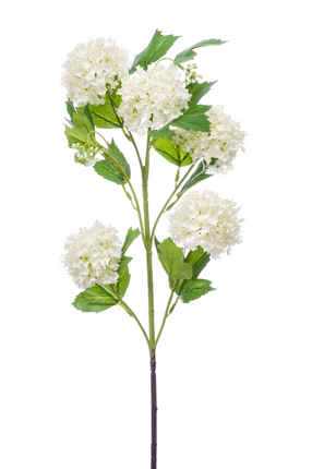 Zijden bloem "Viburnum" Spray x 5 Cream | 75cm