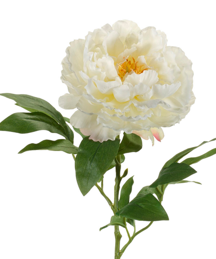 Zijden bloem "Peony" Spray Cream | 65cm